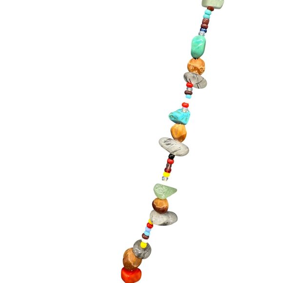 Semi-Precious Gemstones Multicolor Beaded Necklace - Picture 7 of 7